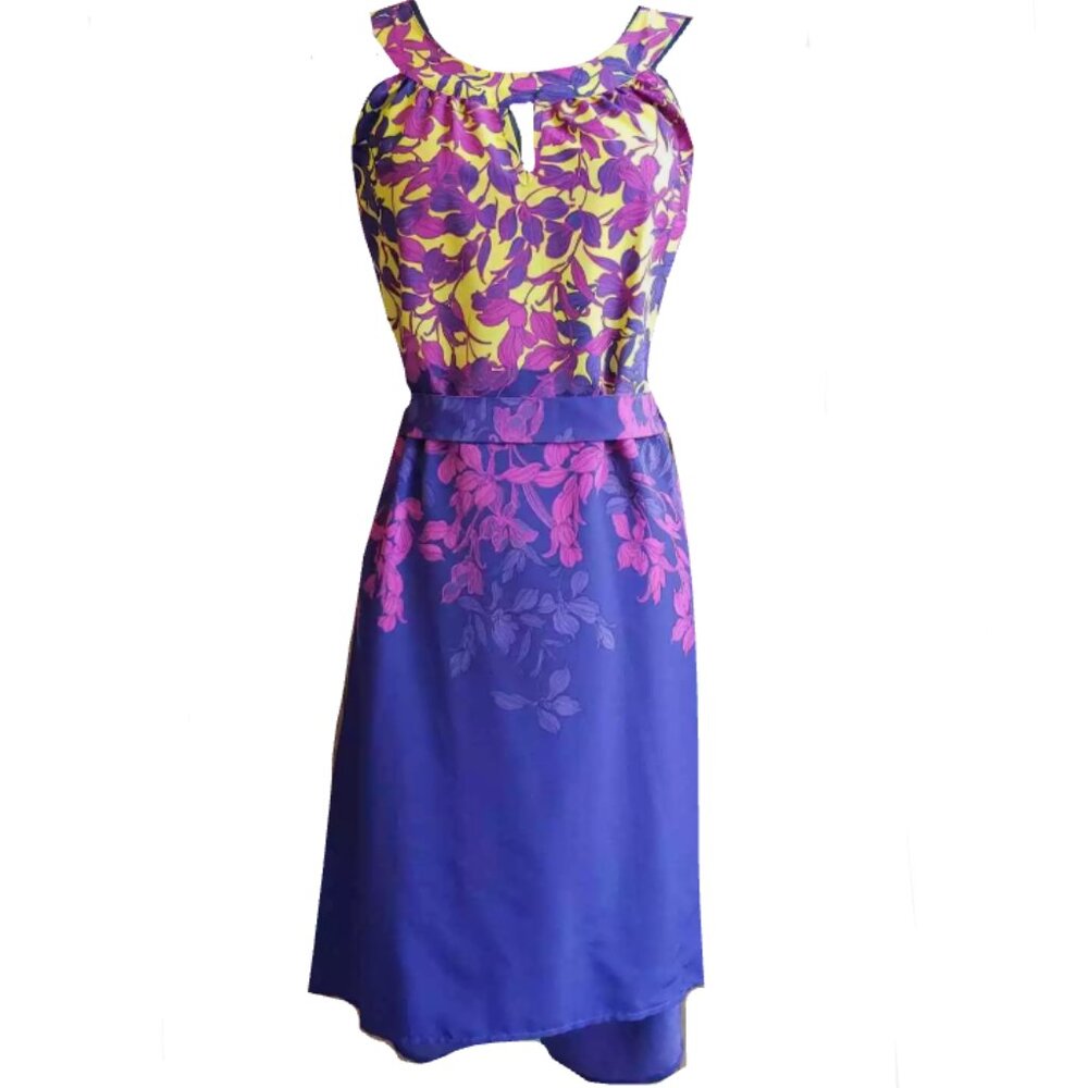 Women's Apt. 9 Purple And Yellow Floral-Print High-Low Dress